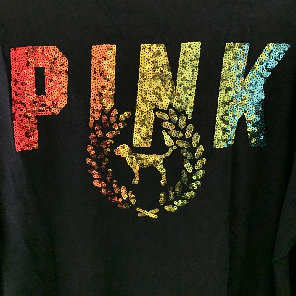 ❌SOLD❌ PINK by VS LS Bling Tee - Picture 5 of 5